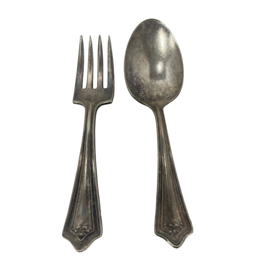 Childs Size Spoon and Fork Antique Elizabeth Silverplate 1918 Wm A. Rogers Mfg.